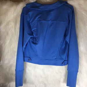H by Halston Jackets & Coats - Halston Blue Moto Jacket Cotton Size 10 H by Halston Jackets & Coats - Halston Blue Moto Jacket Cotton Size 10